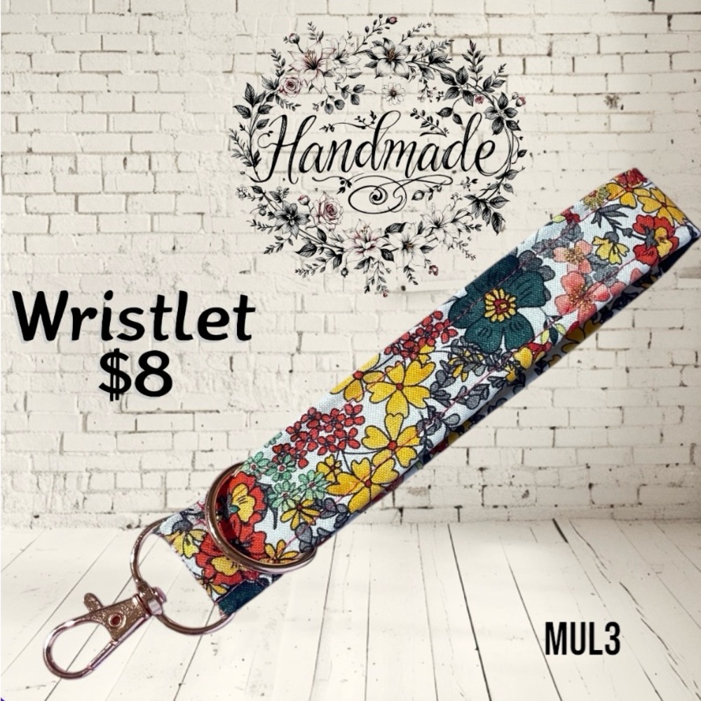 Handmade Floral Wristlet